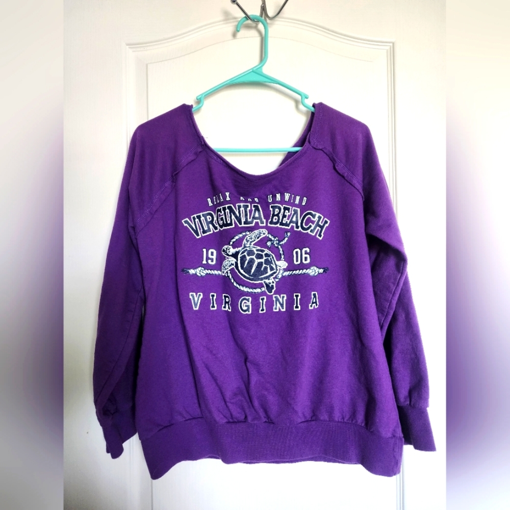 Virginia Beach off the shoulder sweatshirt